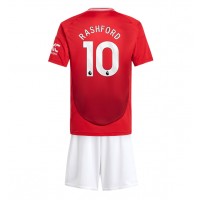 Camiseta Manchester United Marcus Rashford #10 Primera Equipación Replica 2024-25 para niños mangas cortas (+ Pantalones cortos)